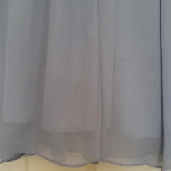 Birdy Grey Jules Full Length Chiffon Bridesmaid Dress in Dusty Blue - Picture 8 of 9